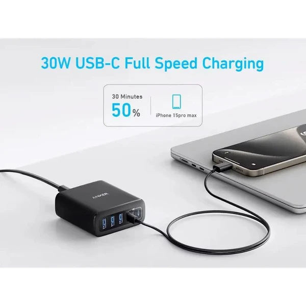 Anker nabíjecí stanice 112W 3xUSB-C, 3xUSB černá - Nabíječky - Obrázek f35f2b08fa8541d6852247a7973b2a34