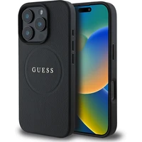 Guess PU Grained Classic Logo MagSafe kryt iPhone 16 Pro černý - Pouzdra