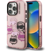 Karl Lagerfeld IML Multi K&CH Heads kryt iPhone 16 Pro růžový - Pouzdra