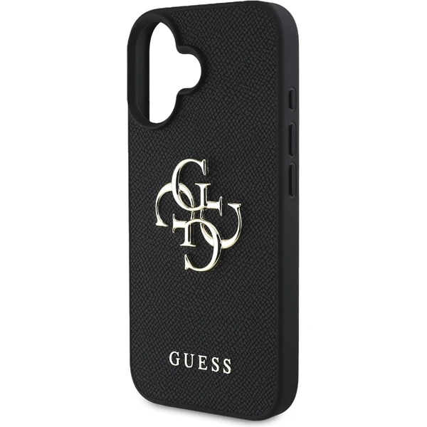 Guess PU Grained 4G Metal Logo kryt iPhone 16 černý - Pouzdra - Obrázek f46489b85dad477eba1359a137ee3d3a