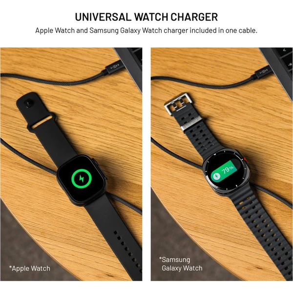 FIXED Power Watch Cable USB-C/USB-C a Apple/Samsung Watch nabíječkou, 1.5m, PD 60W šedý - Kabely a redukce - Obrázek f46634f45c064d9f9125b744c229734d