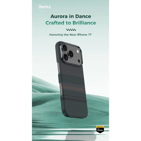 Benks ArmorAir 600D Kevlar MagSafe kryt iPhone 17 Aurora - Pouzdra - Obrázek f48ddb915973420dab6fff98eba584d3