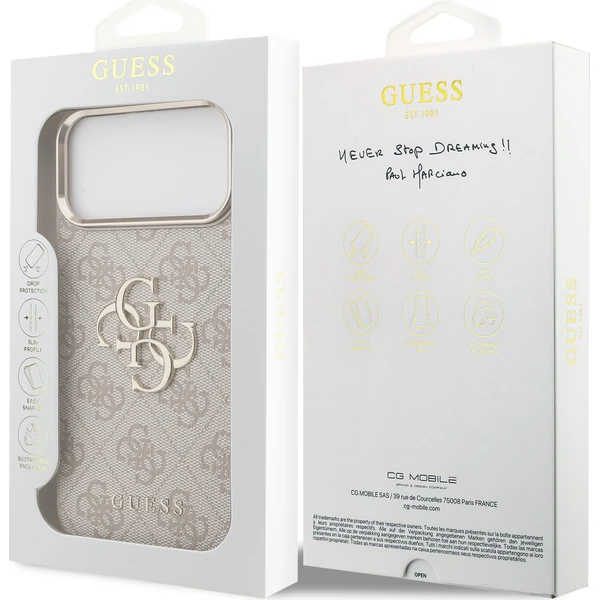 Guess PU Leather 4G Metal Logo Gold Frame kryt iPhone 18 Pro Max růžový - Pouzdra - Obrázek f4a9124cd0894a718bf0b15b30492ea8