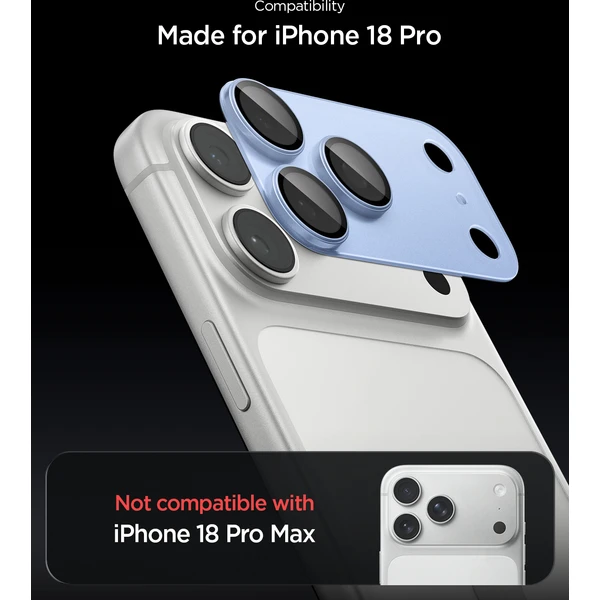 Spigen Glass tR EZ Fit Optik Pro XL 1 Pack sklo na fotoaparát iPhone 18 Pro stříbrné - Ochranné folie a skla - Obrázek f4c051978e5245be9e9cb46cdeb458ab