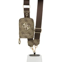 Guess Crossbody Popruh PU 4G Metal Logo + Peněženka hnědá - Popruhy a crossbody