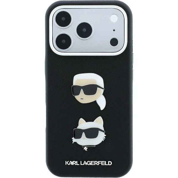 Karl Lagerfeld PU Semi Wrap Saffiano K&CH Heads kryt iPhone 18 Pro černý - Pouzdra - Obrázek f4fcf0858b394eacb300424bf49c2688