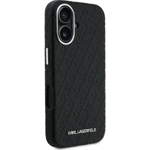 Karl Lagerfeld Grained PU Repeated Logo MagSafe kryt iPhone 16 černý - Pouzdra - Obrázek f5a3ce62218c4d59bde3afefbd597deb