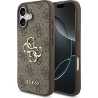 Guess PU 4G Metal Logo kryt iPhone 17 hnědý - Pouzdra