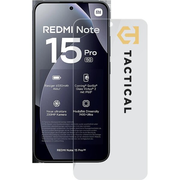 Tactical Glass Shield 2.5D sklo pro Xiaomi Redmi Note 15 Pro 5G čiré
