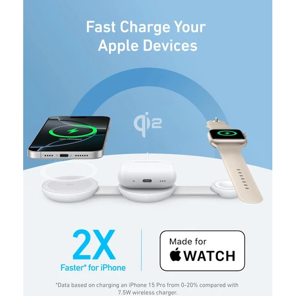 Anker MagGo B25M8 3v1 MagSafe nabíječka (15W) bílá - Nabíječky - Obrázek f67e80cd27fc4feb9dbceb9e5940ecae