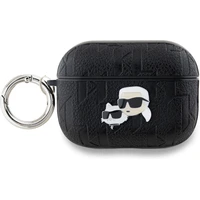 Karl Lagerfeld PU Embossed Karl and Choupette Heads pouzdro AirPods Pro 2 černé - Pouzdra