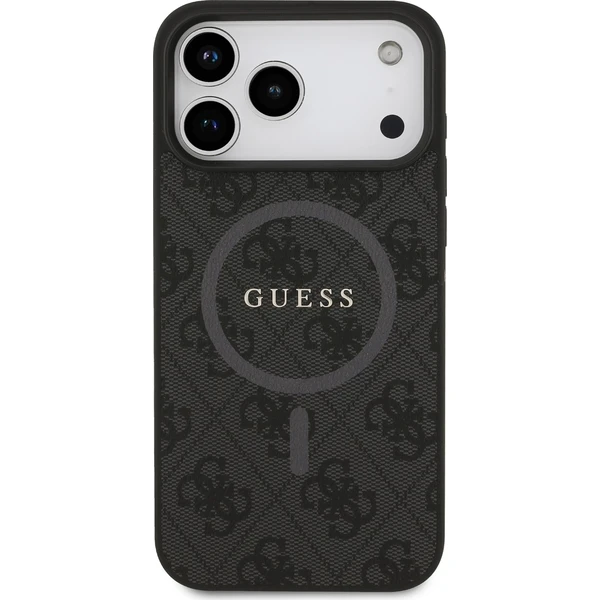 Guess PU Leather 4G Colored Ring MagSafe Zadní Kryt pro iPhone 17 Pro Max černý - Pouzdra - Obrázek f6a19f06a3ce467d8700ce955d8f2d1e