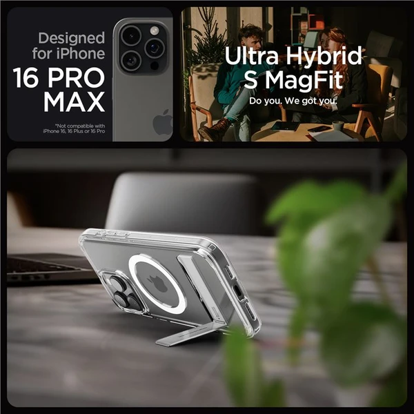 Spigen Ultra Hybrid S MagSafe kryt iPhone 16 Pro Max crystal clear - Pouzdra - Obrázek f6bbf5243cb8490ea102fb54934bf7ba