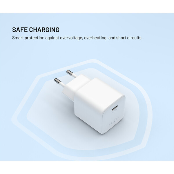 FIXED Mini set síťové GaN nabíječky s USB-C výstupem a USB-C/USB-C kabelem, PD, 65W, (2m) bílý - Nabíječky - Obrázek f704151ca512426793702badcfda2aa9