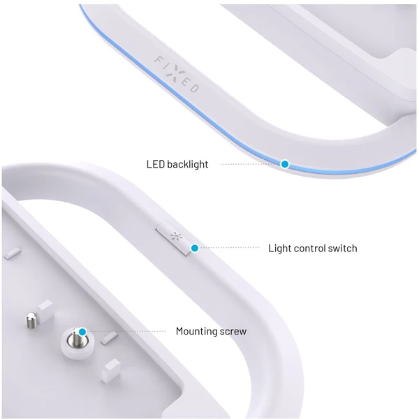 FIXED stojánek pro PlayStation 5/5 (Slim) a PlayStation 5 Pro s RGB LED bílý - Nabíječky - Obrázek f73c9f2bffb24b89b1d78589eb2db3fd