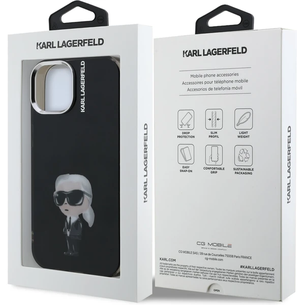 Karl Lagerfeld IML Aquarelle Karl kryt iPhone 15 černý - Pouzdra - Obrázek f78dfe585110418ebc8a118f2187d9ec