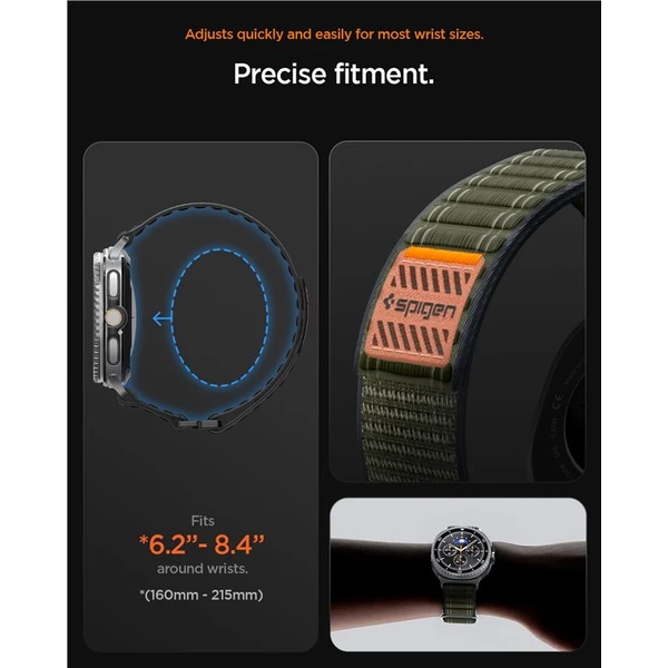 Spigen Fabric Band řemínek (hook-and-loop) Samsung Galaxy Watch8 46/44/40mm zelený - Řemínky - Obrázek f7ae2fcd0d1b4e02814a8af10491c29d