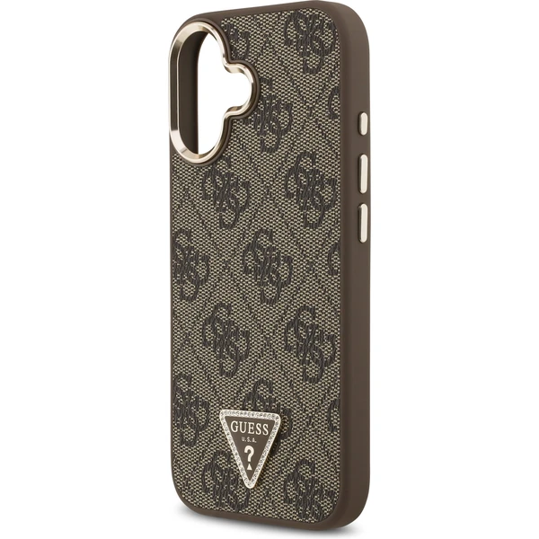 Guess PU Leather 4G Triangle Logo Gold Frame MagSafe kryt iPhone 17 hnědý - Pouzdra - Obrázek f8316000cba7457ea5a35f23c7ceac41