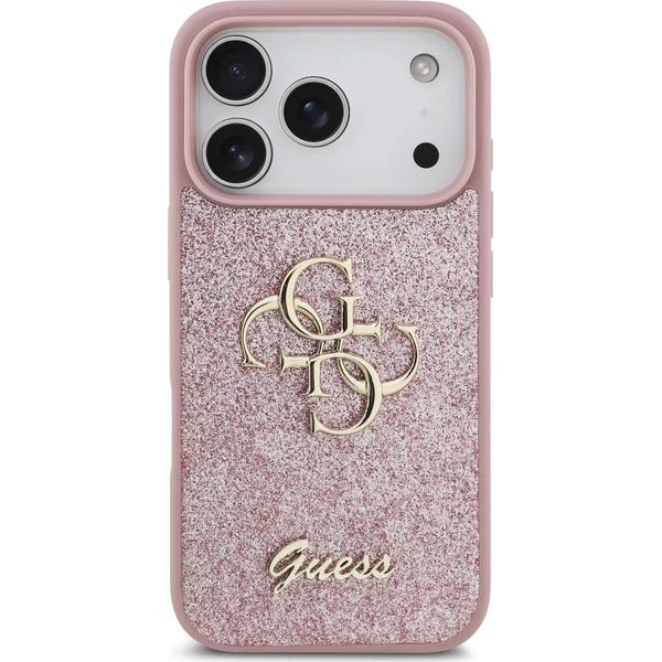 Guess PU Fixed Glitter 4G Metal Logo kryt iPhone 18 Pro růžový - Pouzdra - Obrázek f86351219a81435e9794d600543cadc8