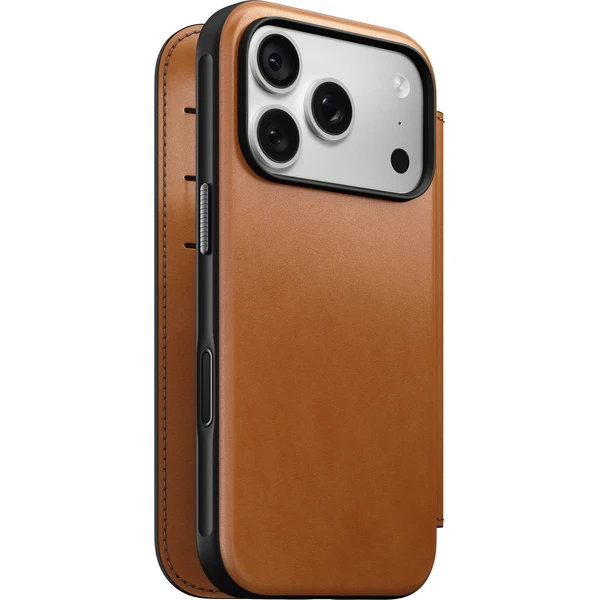 Nomad Modern Leather Folio (Horween) MagSafe kožené pouzdro iPhone 17 Pro/18 Pro Saddle - Pouzdra - Obrázek f8966ce9ede541dbb3c764e12ae1b154