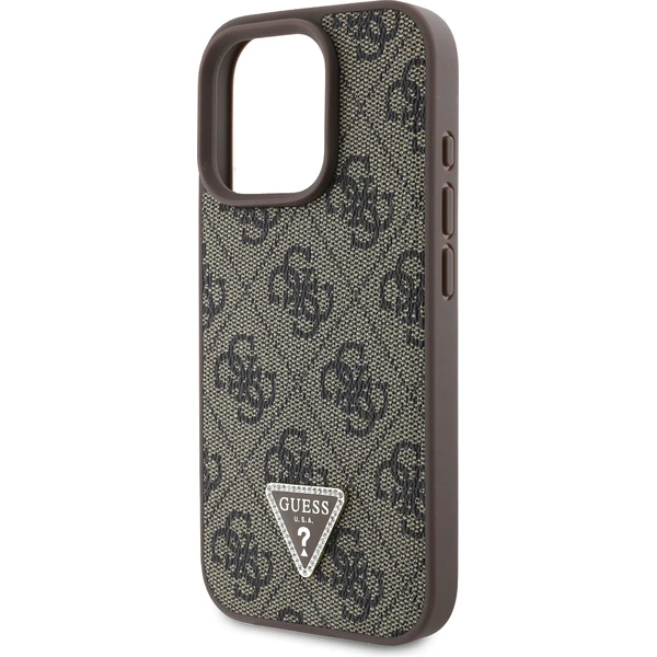 Guess PU 4G Strass Triangle Metal Logo kryt pro iPhone 16 Pro Max hnědý - Pouzdra - Obrázek f8a7a159845648a8866c4c3d8869ebfd