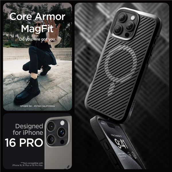 Spigen Core Armor MagSafe kryt iPhone 16 Pro matte black - Pouzdra - Obrázek f8c3e3aa146f4931b9dccd36e55a0397