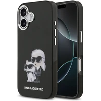 Karl Lagerfeld IML Aquarelle Karl and Choupette kryt iPhone 17 černý - Pouzdra
