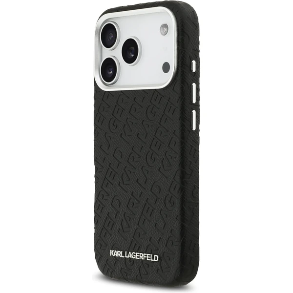 Karl Lagerfeld Grained PU Repeated Logo MagSafe kryt iPhone 17 Pro černý - Pouzdra - Obrázek f910218b2a23410498f42b669eea650c
