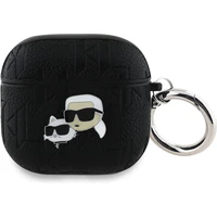 Karl Lagerfeld PU Embossed Karl and Choupette Heads pouzdro AirPods 4 černé - Pouzdra