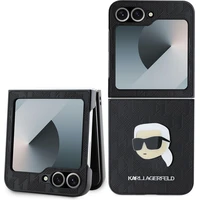 Karl Lagerfeld PU Saffiano Monogram Karl Head kryt Samsung Galaxy Z Flip 6 černý - Pouzdra