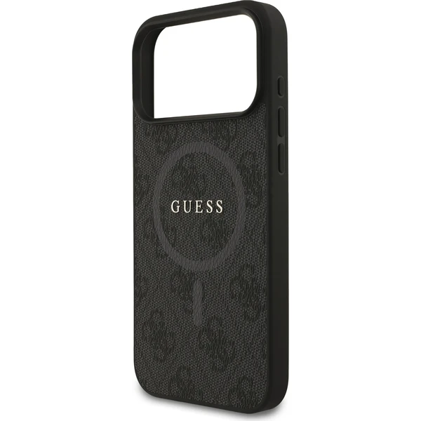 Guess PU Leather 4G Colored Ring MagSafe Zadní Kryt pro iPhone 17 Pro Max černý - Pouzdra - Obrázek f95781feb62b4a51b11c62831ba05e74