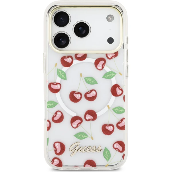 Guess IML Glitter Cherry MagSafe kryt iPhone 17 Pro - Pouzdra - Obrázek f95800b7c47f4a249a30445efb91f74a