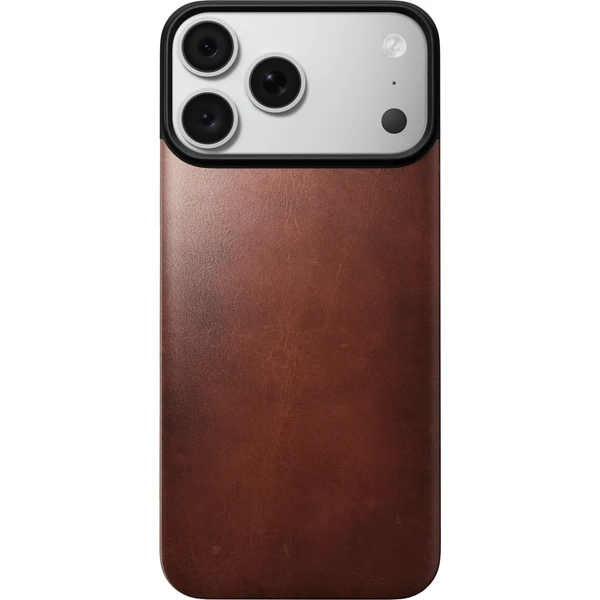 Nomad Magnetic Leather Back (Horween) MagSafe kožený kryt iPhone 17 Pro Max/18 Pro Max Olde Dublin - Pouzdra - Obrázek f97d86fa06a24650b3aac78fe520355e