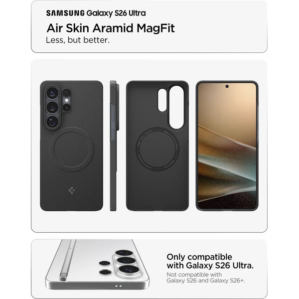 Spigen Air Skin Aramid MagSafe kryt Samsung Galaxy S26 Ultra black - Pouzdra - Obrázek f9c5d0ccfc66414da562758a89331669