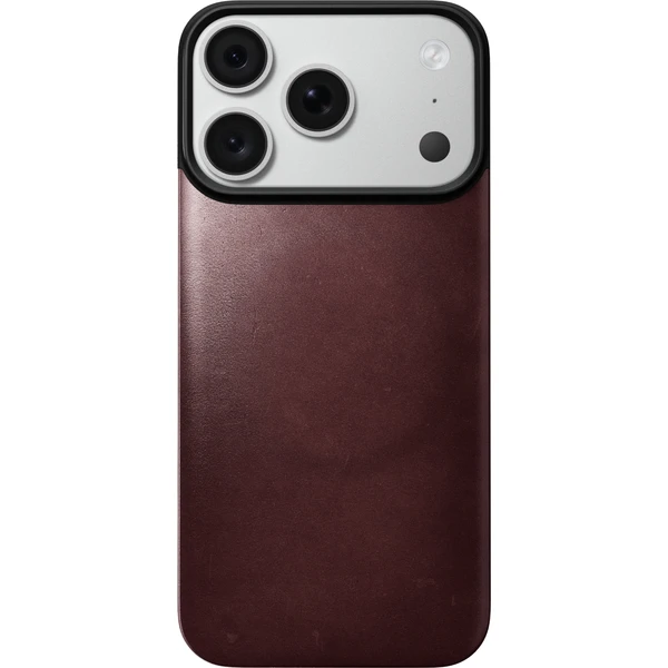 Nomad Magnetic Leather Back (Horween) MagSafe kožený kryt iPhone 17 Pro/18 Pro Burgundy - Pouzdra - Obrázek f9d27aec03bf454fbc3b496c43f6aa3c