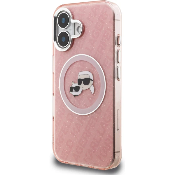 Karl Lagerfeld IML K&CH Heads Repeated Logo MagSafe kryt iPhone 16 růžový - Pouzdra - Obrázek f9d98ef8c4574cfbbe0751855952e69e