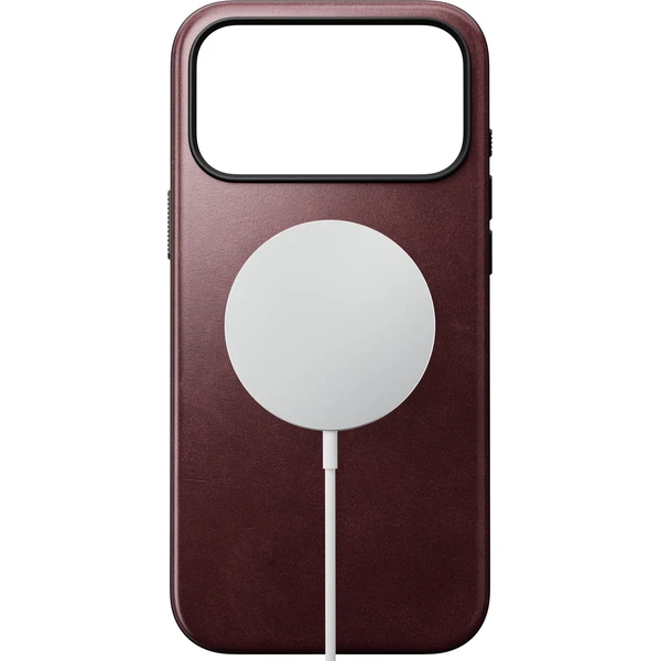 Nomad Modern Leather (Horween) MagSafe kožený kryt iPhone 18 Pro Max Burgundy - Pouzdra - Obrázek f9fecd24d4804a2192cc09b740ab77a0
