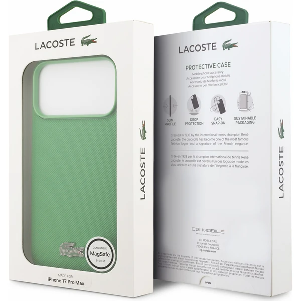 Lacoste PVC Iconic Petit Pique Metal Logo MagSafe kryt iPhone 18 Pro Max zelený - Pouzdra - Obrázek fa4894c9e7394a00ae8b24e044269b71
