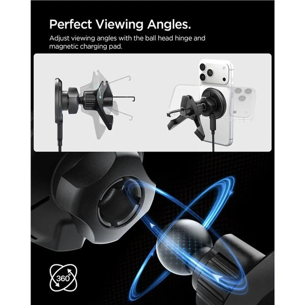 Spigen Essential Qi2/MagSafe držák do ventilace s nabíjením černý - Držáky - Obrázek fa820fe20a75489aa15ae7c545e8ea07