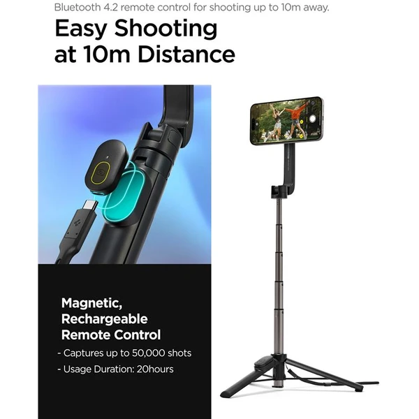 Spigen MagSafe Tripod Selfie Stick černá - Držáky - Obrázek fa86d0e8256044e19bf41cd0c7233832
