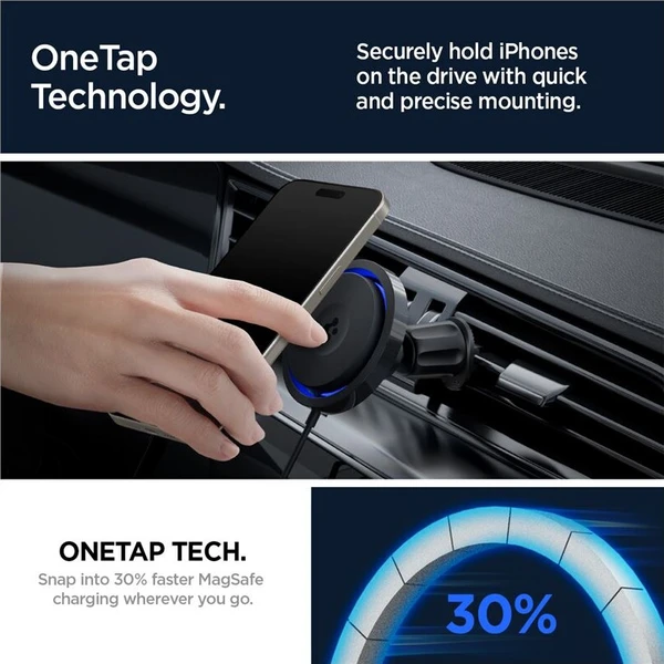 Spigen OneTap Pro 3 Cryomax Airvent Hook MagSafe držák do auta s chlazením, černý - Držáky - Obrázek fa9914269ddb44929804b230c1c47c65