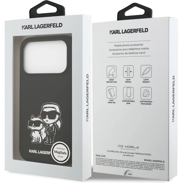 Karl Lagerfeld Liquid Silicone K&CH Sketch MagSafe kryt iPhone 17 Pro černý - Pouzdra - Obrázek fae0c1b471e840b0aacb44bc749a22cd