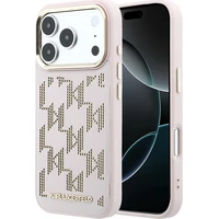 Karl Lagerfeld PU Perforated Monogram MagSafe kryt iPhone 17 Pro růžový - Pouzdra