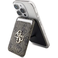 Guess 4G Metal Logo MagSafe Cardslot peněženka se stojanem hnědá - Peněženky