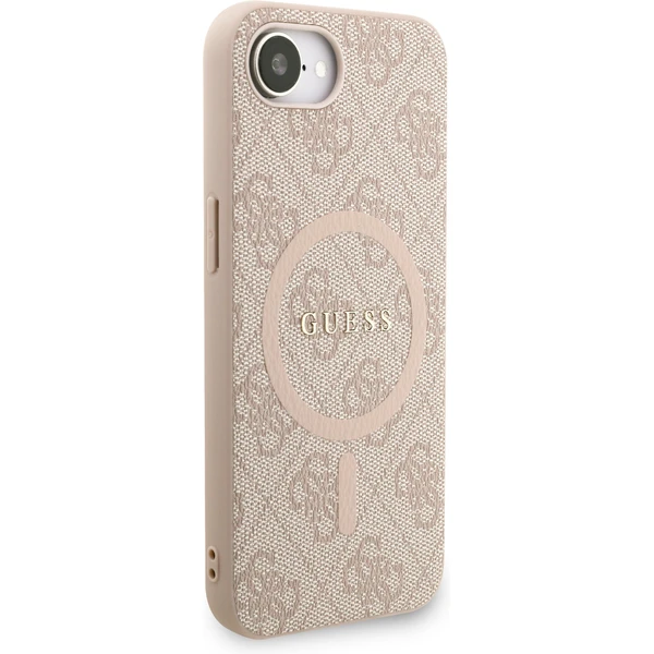 Guess PU Leather 4G Colored Ring Strap MagSafe kryt iPhone 17e/16e růžový - Pouzdra - Obrázek fb2c11c70cb041258f64b9c511290554
