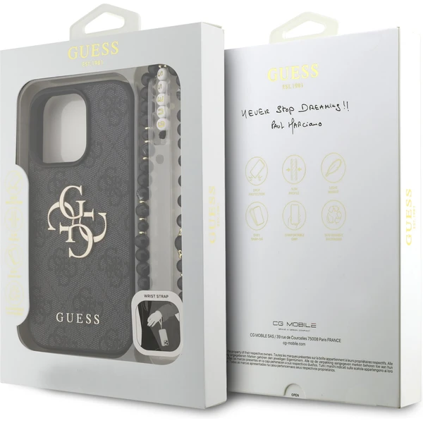 Guess PU 4G Metal Logo Strap kryt iPhone 16 Pro Max černý - Pouzdra - Obrázek fb408fcffbd94e1aa158ada579402676