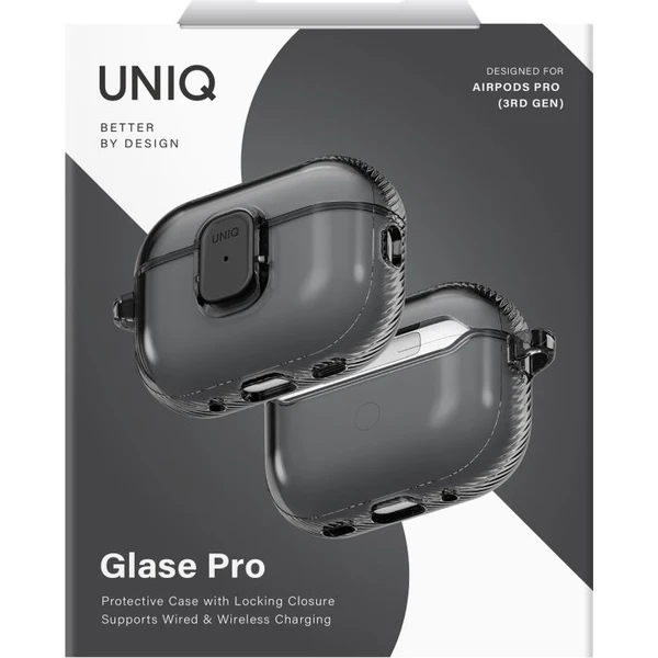 UNIQ Glase Pro Lock Case pouzdro AirPods Pro 3 kouřové - Pouzdra - Obrázek fb4fd2ed04c34651aa4d1821a08618b9