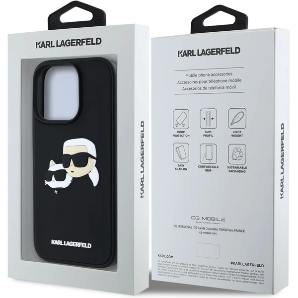 Karl Lagerfeld 3D Rubber Double Heads kryt iPhone 16 Pro černý - Pouzdra - Obrázek fb67ef8187884693a9f4b8fa4d63abf2
