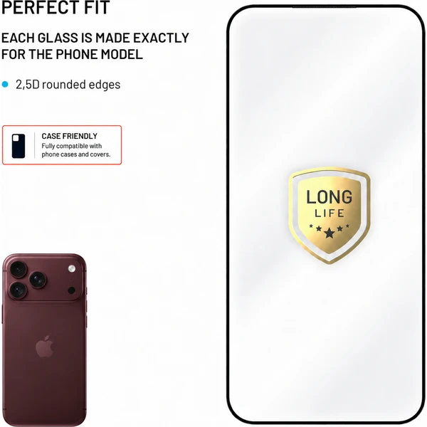 FIXED Armor Long-Life tvrzené sklo s aplikátorem Apple iPhone 18 Pro Max černé - Ochranné folie a skla - Obrázek fb9e017411a040bd81fe6d7d0a3ffc5f