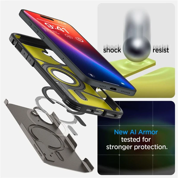 Spigen Tough Armor MagSafe kryt iPhone 16 frost black - Pouzdra - Obrázek fba58e72e23248d8bc9e5476303d22e2